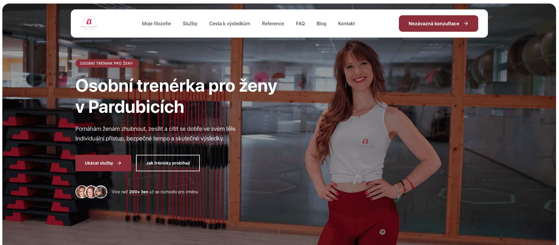 Webová aplikace pro Fitness trenérku Eliška Hlaváčová